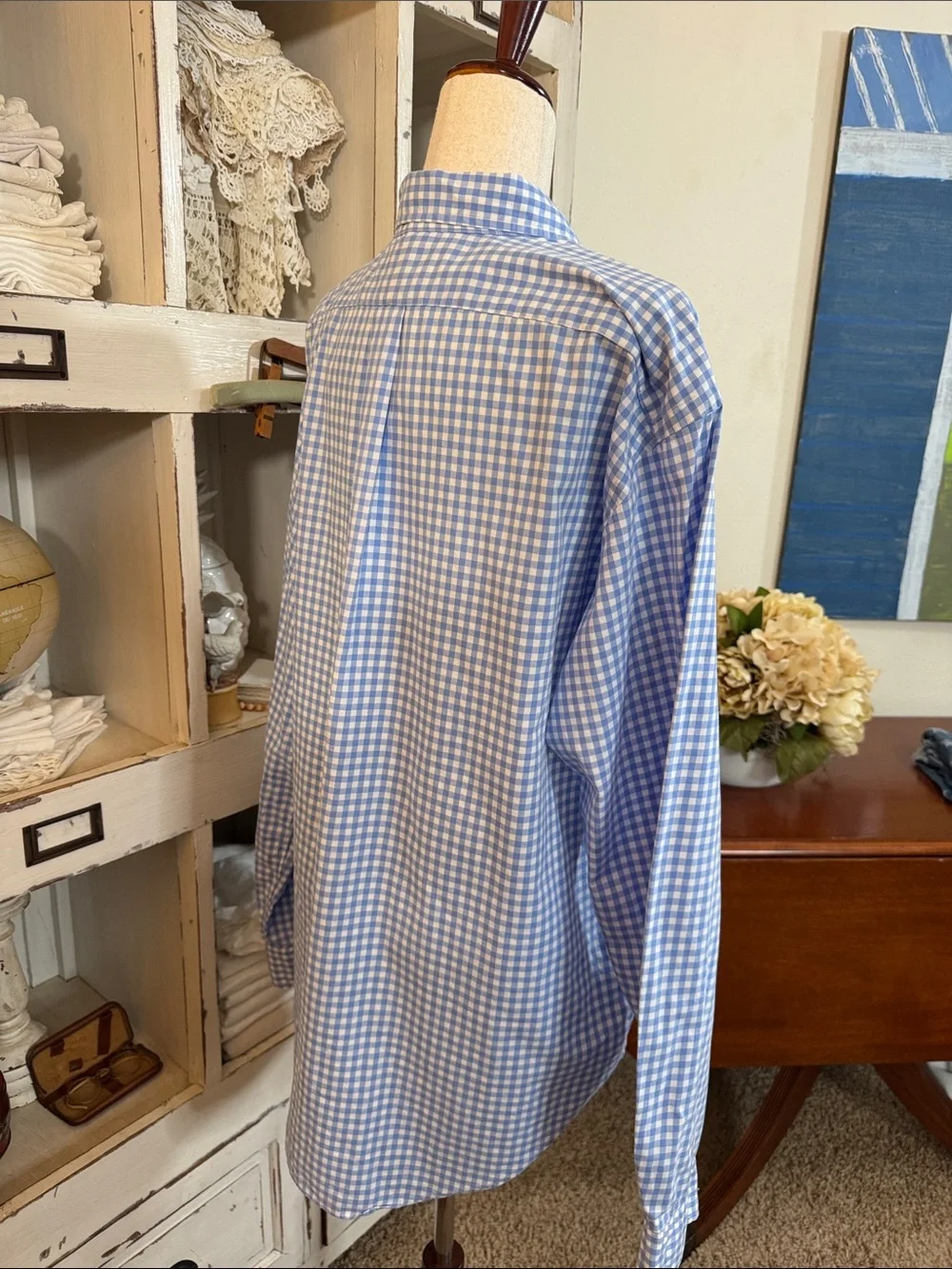 Ralph Lauren Light Blue Gingham Button-Down Shirt - Picture 4 of 6